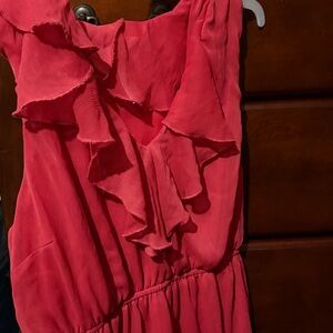 Ruffled Sleeveless Dress in Vibrant Pink